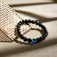 Evil Eye Bracelet with Black Obsidian
