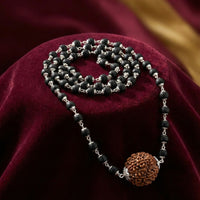 Karungali Mala With 5 Mukhi Rudraksha