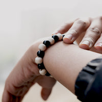 Black Agate With Tulsi Bracelet