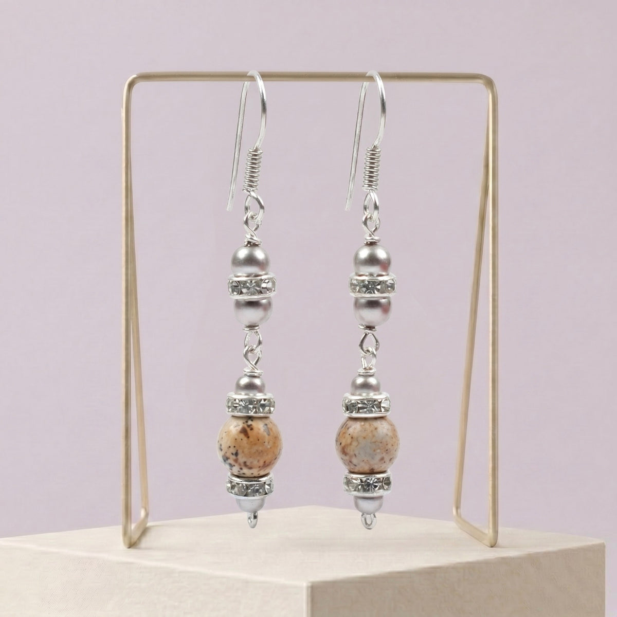 Rustic Amber Jasper Earrings_ER36
