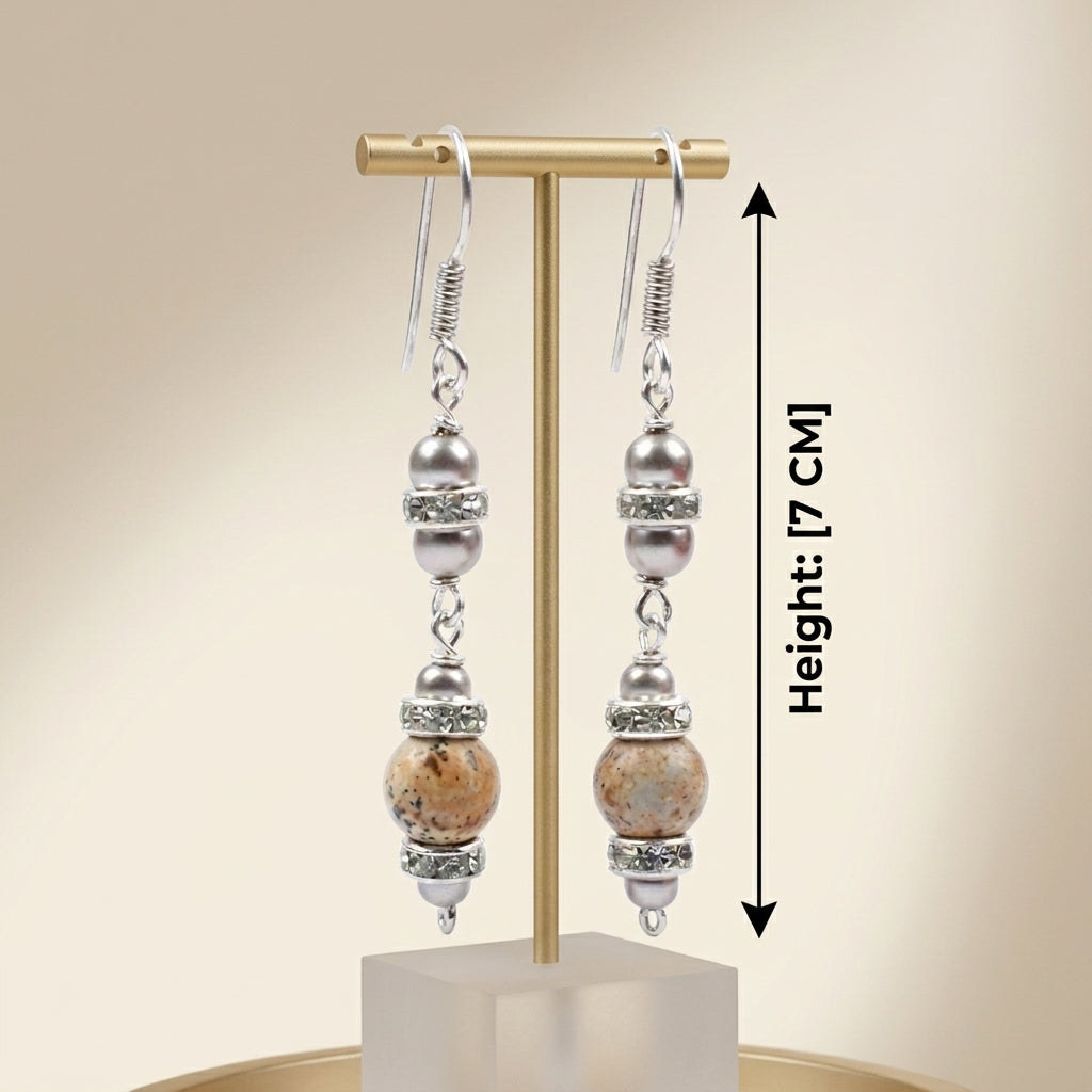 Rustic Amber Jasper Earrings_ER36