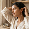 Hridayum  Rose Quartz Rudraksha Earrings_RQE03