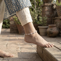 Rose Quartz Silver Plated Anklet/Bracelet