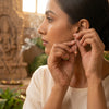 Peach Solar Sunstone Earrings_ER14
