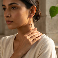 GlowRudra Sunstone & Rudraksha Earrings_ER13