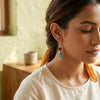 Rudra wave Turquoise & Rudraksh Earrings_ER19
