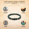 Raw Pyrite Bracelet with Om bead